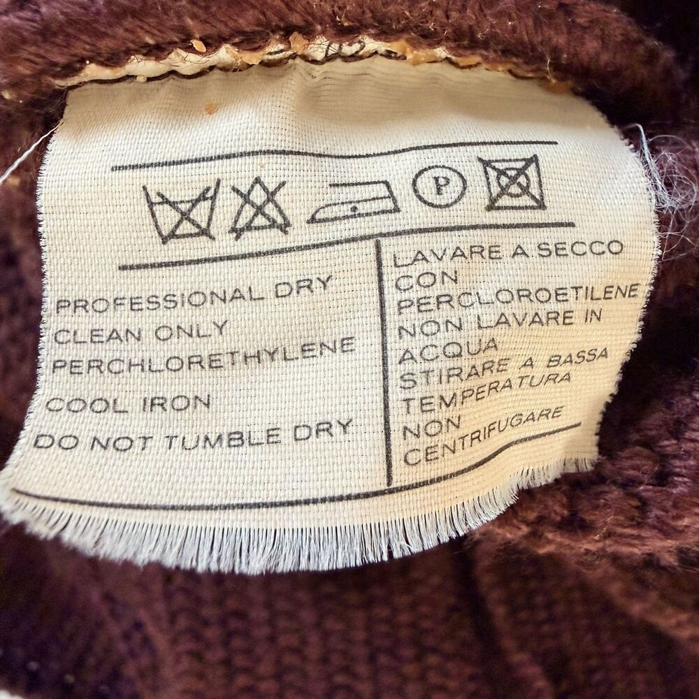 Vintage Salvatore Ferragamo Cardigan Womens Brown Gold Buttons Italy Knit Pocket - Picture 13 of 16